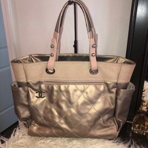 Chanel Paris Biarritz Metallic Gold Tote - image 1